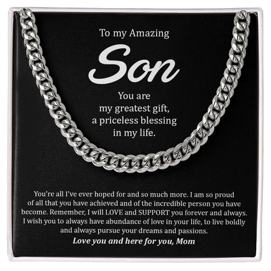 To My Amazing Son - Cuban Link Chain